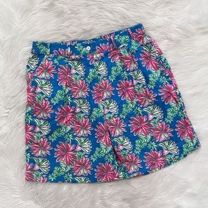 Lilly Pulitzer Vintage Blue Pink Floral Print High Rise Modest Shorts 90s Y2K